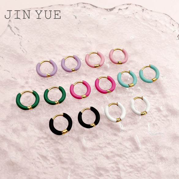 Wholesale Geometric Stainless Steel 14K Gold Plated Earrings For Women