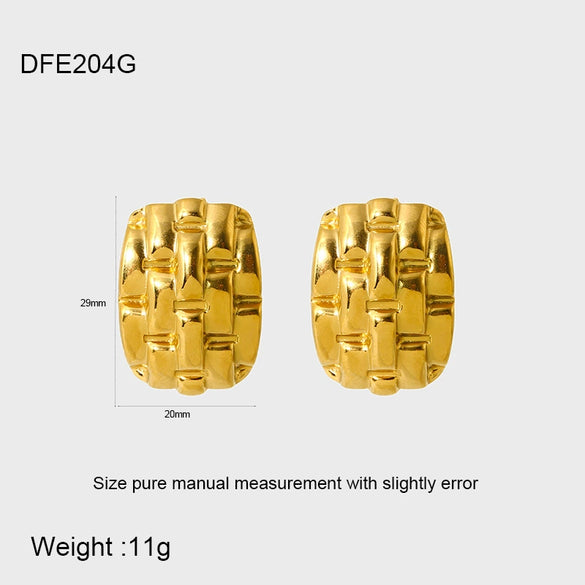 Wholesale Geometric Stainless Steel 18K Gold Plated Earrings For Women