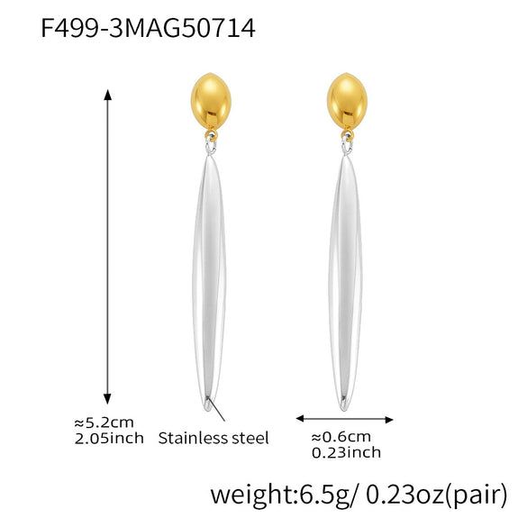 Wholesale Geometric 316L Stainless Steel 18K Gold Plated Electroplated Fashion Earrings For Women