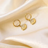 Wholesale Geometric Stainless Steel 14K Gold Plated Eye And Moon Pendant Hoop Earrings For Women