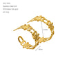 Wholesale Geometric Stainless Steel 18K Gold Plated Hollow Earrings For Women