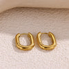 Wholesale Geometric Stainless Steel 18K Gold Plated Hollow Oval Ring Circle Earrings For Men And Women
