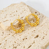 Wholesale Geometric Stainless Steel 18K Gold Plated Ins Style Earrings For Women