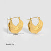 Wholesale Geometric Stainless Steel 18K Gold Plated Irregular Hammered Earrings For Women