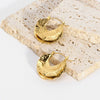 Wholesale Geometric Stainless Steel 18K Gold Plated Irregular Hammered Earrings For Women