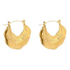 Wholesale Geometric Stainless Steel 18K Gold Plated Irregular Hammered Earrings For Women