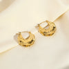 Wholesale Geometric Stainless Steel 18K Gold Plated Irregular Hammered Earrings For Women