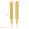 Wholesale Geometric Stainless Steel 18K Gold Plated Long Blade Chain Tassel Earrings For Women