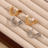 Wholesale Geometric Stainless Steel 18K Gold Plated Mini Twisted Pearl Earrings For Women