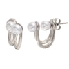 Wholesale Geometric Stainless Steel 18K Gold Plated Mini Twisted Pearl Earrings For Women