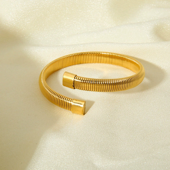 Wholesale Geometric Stainless Steel 18K Gold Plated Open Bracelet Jewelry For Women