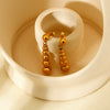 Wholesale Geometric Stainless Steel 18K Gold Plated Polished Water Drop Bead String Earrings For Women