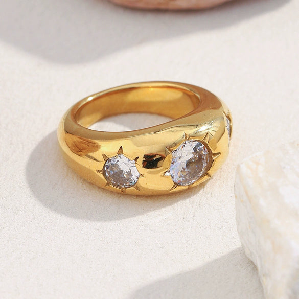 Wholesale Geometric Stainless Steel 18K Gold Plated Ring Bracelet