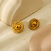 Wholesale Geometric Stainless Steel 18K Gold Plated Round Earrings For Women