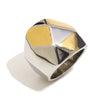 Wholesale Geometric Stainless Steel 18K Gold Plated Stereo Gold Ball Ring For Women In Light Luxury Style
