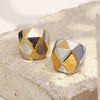 Wholesale Geometric Stainless Steel 18K Gold Plated Stereo Gold Ball Ring For Women In Light Luxury Style