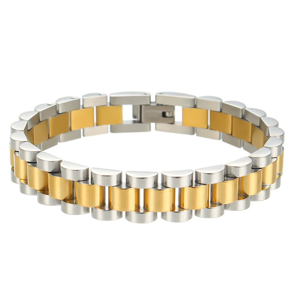 Wholesale Geometric Stainless Steel 18K Gold Plated Waterproof Watch Strap Bracelet For Women
