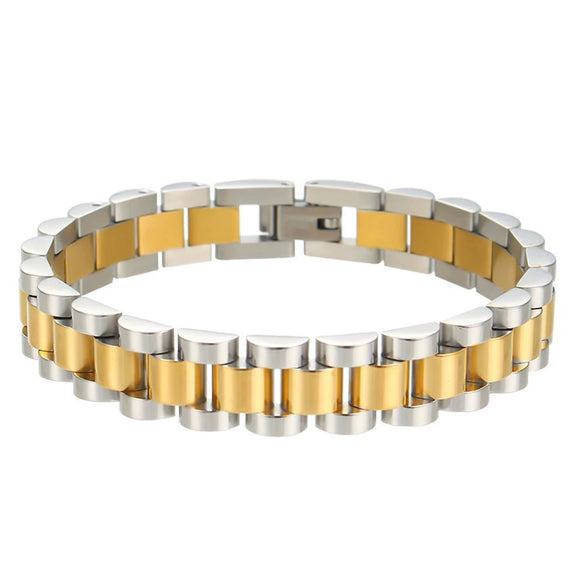 Wholesale Geometric Stainless Steel 18K Gold Plated Waterproof Watch Strap Bracelet For Women