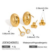 Wholesale Geometric Stainless Steel 18K Goldplated Circular Zircon Earrings For Unisex