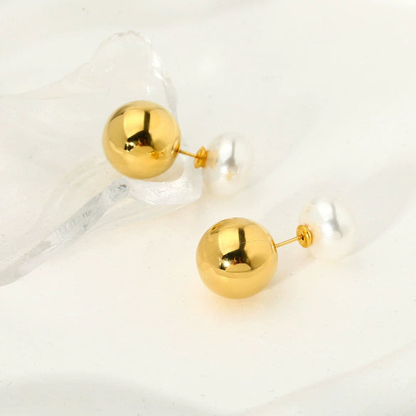 Wholesale Geometric Stainless Steel 18K Goldplated Doublewear Earrings For Women Luxury Jewelry Accessories
