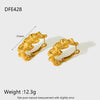Wholesale Geometric Stainless Steel 18K Goldplated Waterproof Ear Clips Earrings For Women