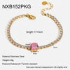 Wholesale Geometric Stainless Steel 18K Goldplated Zircon Bracelet For Women Light Luxury Jewelry