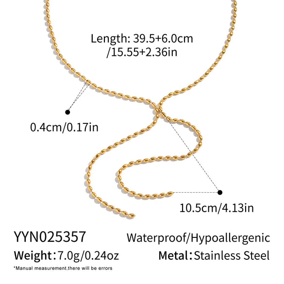 Wholesale Geometric Stainless Steel 18K Real Gold Plated Chain Necklace For Girls