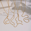 Wholesale Geometric Stainless Steel 18K Real Gold Plated Chain Necklace For Girls