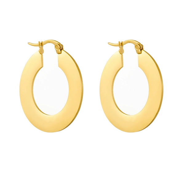 Wholesale Geometric Stainless Steel Metal Earrings With Electroplating For Women Fashionable And Simple Style