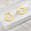 Wholesale Geometric Stainless Steel Metal Earrings With Electroplating For Women Fashionable And Simple Style