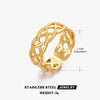 Wholesale Geometric Stainless Steel Open Adjustable Ring 18K Gold Plated In Ins Style For Ladies