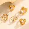 Wholesale Geometric Stainless Steel Open Ring Gold And Silver Color Matching Electroplated