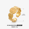 Wholesale Geometric Stainless Steel Opening Adjustable Electroplated Women's Ring