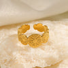Wholesale Geometric Stainless Steel Opening Adjustable Electroplated Women's Ring
