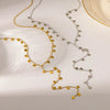 Wholesale Geometric Stainless Steel Oshaped Chain Yshaped Tassel Necklace With Vacuum Real Gold Plating For Women