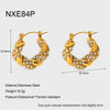 Wholesale Geometric Stainless Steel Pearl Twist Earrings With Rhinestones 18K Gold Plated For Women