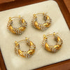 Wholesale Geometric Stainless Steel Pearl Twist Earrings With Rhinestones 18K Gold Plated For Women