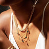 Wholesale Geometric Stainless Steel Pendant Necklace With Green Diamond Electroplated Treatment