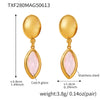 Wholesale Geometric 316L Stainless Steel Plated 18K Gold Crystal Glass Earrings For Women