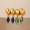 Wholesale Geometric 316L Stainless Steel Plated 18K Gold Crystal Glass Earrings For Women