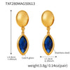 Wholesale Geometric 316L Stainless Steel Plated 18K Gold Crystal Glass Earrings For Women
