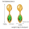 Wholesale Geometric 316L Stainless Steel Plated 18K Gold Crystal Glass Earrings For Women