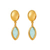 Wholesale Geometric 316L Stainless Steel Plated 18K Gold Crystal Glass Earrings For Women