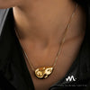 Wholesale Geometric 316L Stainless Steel Plated 18K Gold Pendant Snake Bone Necklace