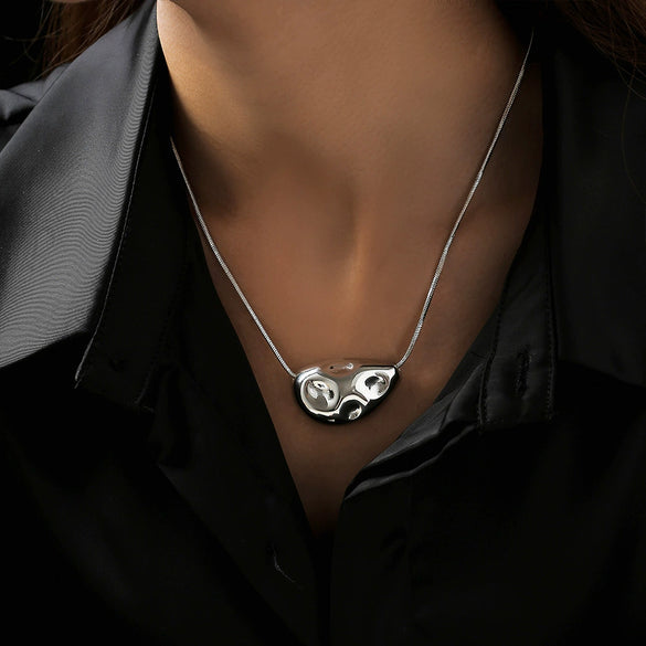 Wholesale Geometric 316L Stainless Steel Plated 18K Gold Pendant Snake Bone Necklace