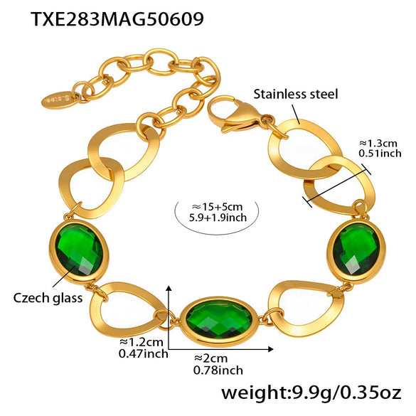Wholesale Geometric 316L Stainless Steel Plated Real Gold Interlocking Bracelet Jewelry For Women