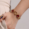 Wholesale Geometric 316L Stainless Steel Plated Real Gold Interlocking Bracelet Jewelry For Women