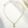 Wholesale Geometric Stainless Steel Polished Devil's Eye Blue Eye Clavicle Chain Necklace