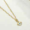 Wholesale Geometric Stainless Steel Polished Devil's Eye Blue Eye Clavicle Chain Necklace