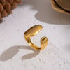 Wholesale Geometric Stainless Steel Real Gold Plated Open Ring For Women
